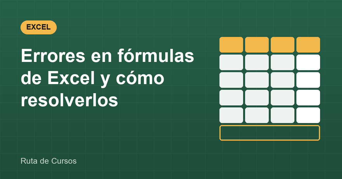 Errores en fórmulas de Excel y cómo resolverlos