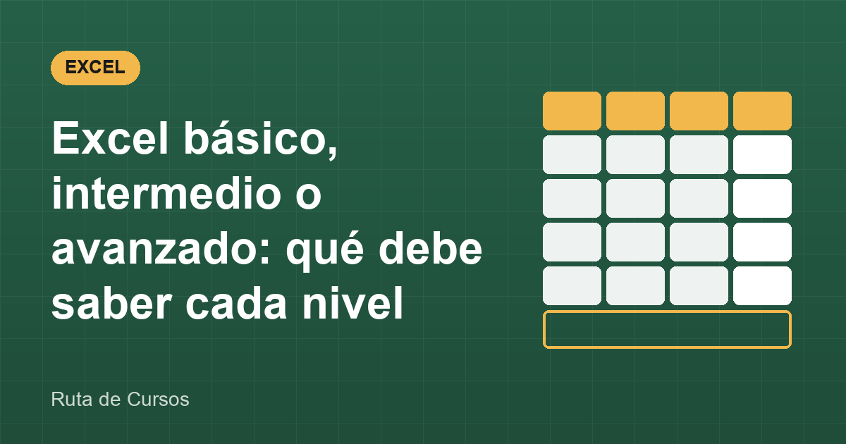 Portada de la guía: Excel básico, intermedio o avanzado: qué debe saber cada nivel