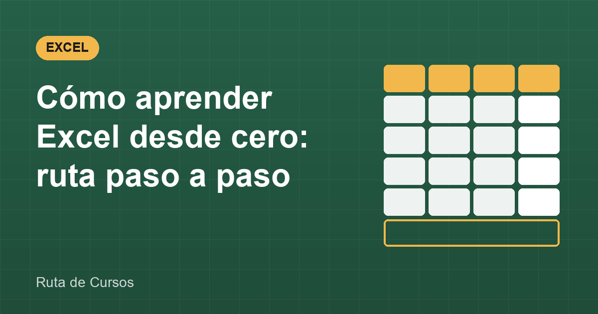 Portada de la guía: Cómo aprender Excel desde cero: ruta paso a paso