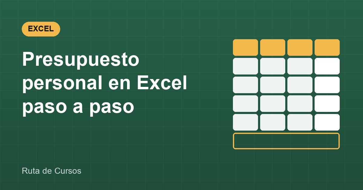Portada de la guía: Presupuesto personal en Excel paso a paso
