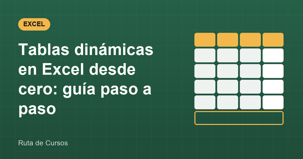 Portada de la guía: Tablas dinámicas en Excel desde cero: guía paso a paso