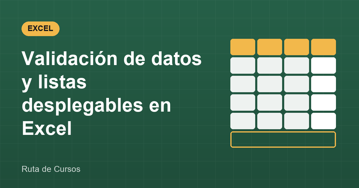 Portada de la guía: Validación de datos y listas desplegables en Excel